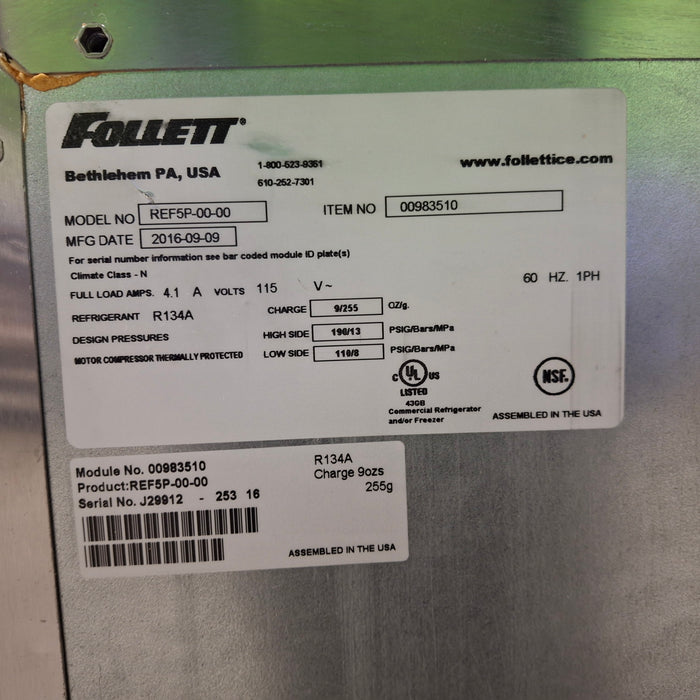 Follett Corp REF5P Undercounter Medical Refrigerator