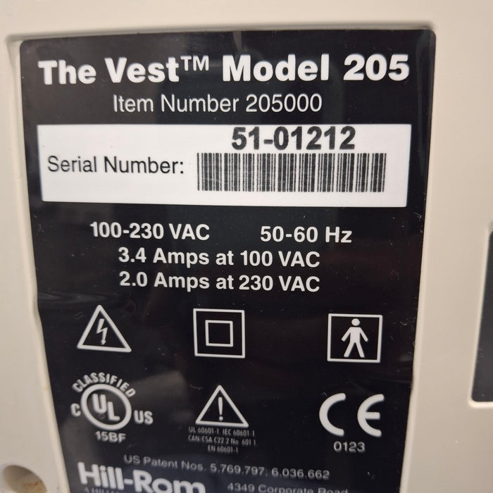 Hill-Rom The Vest Airway Clearance System Model 205