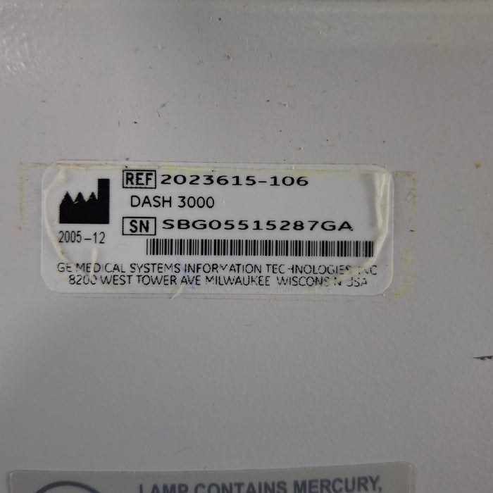 GE Healthcare Dash 3000 - GE/Nellcor SpO2 Patient Monitor