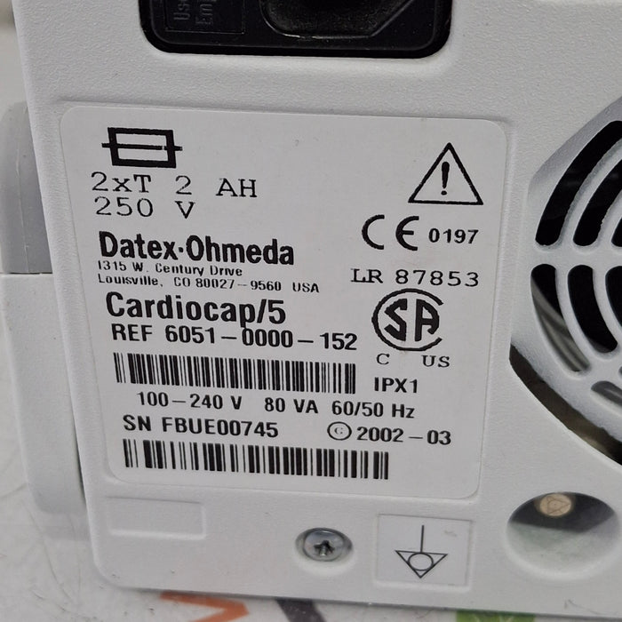 Datex-Ohmeda Cardiocap 5 Anesthesia Monitor