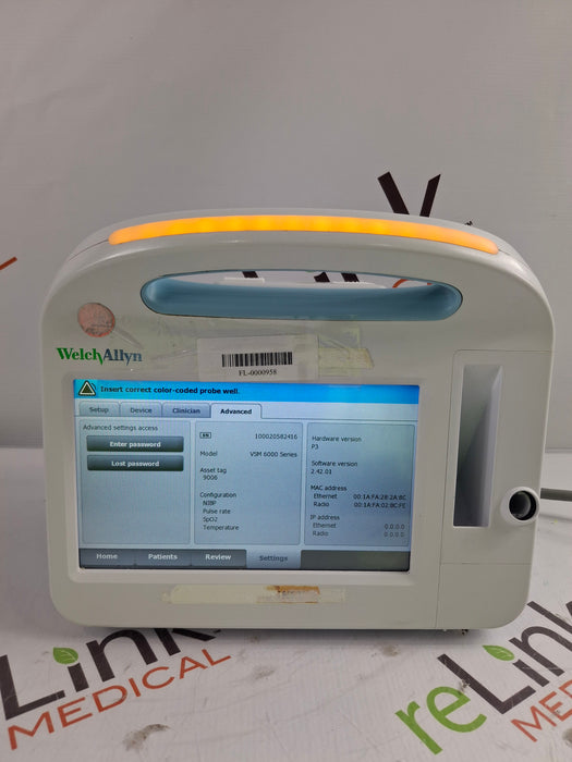 Welch Allyn Connex 6800 68MXTX - Masimo SpO2, SureTemp Vital Signs Monitor