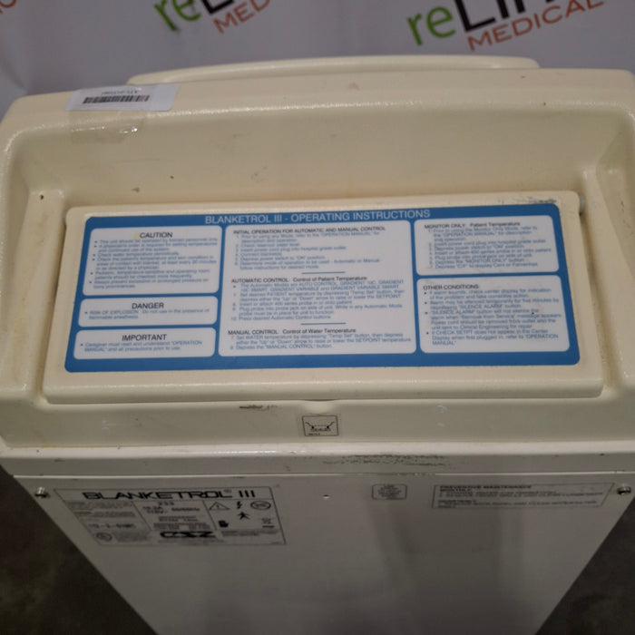 Cincinnati Sub-Zero CSZ Blanketrol III Hypothermia Unit