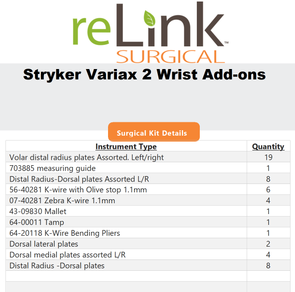 Stryker VariAx 2 Wrist Add-on Set