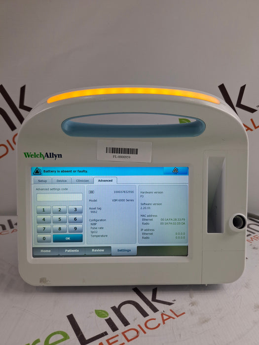 Welch Allyn Connex 6800 68MXTX - Masimo SpO2, SureTemp Vital Signs Monitor