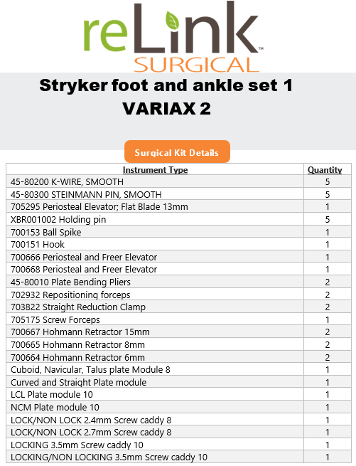 Stryker VariAx 2 F&A Plating System