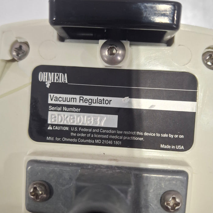 Ohmeda Medical Vacuum Regulator
