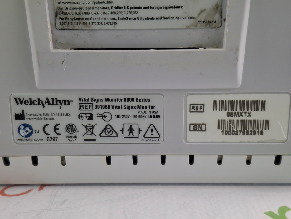 Welch Allyn Connex 6800 68MXTX - Masimo SpO2, SureTemp Vital Signs Monitor