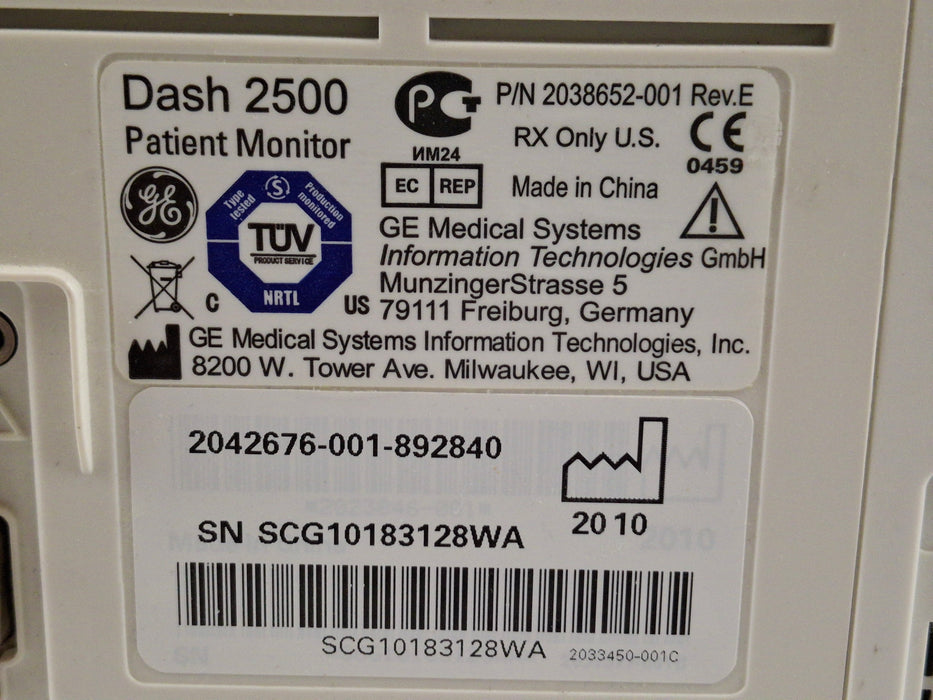 GE Healthcare Dash 2500 Patient Monitor