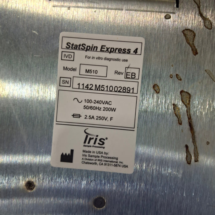 IRIS Medical StatSpin Express 4 Bench Top Centrifuge