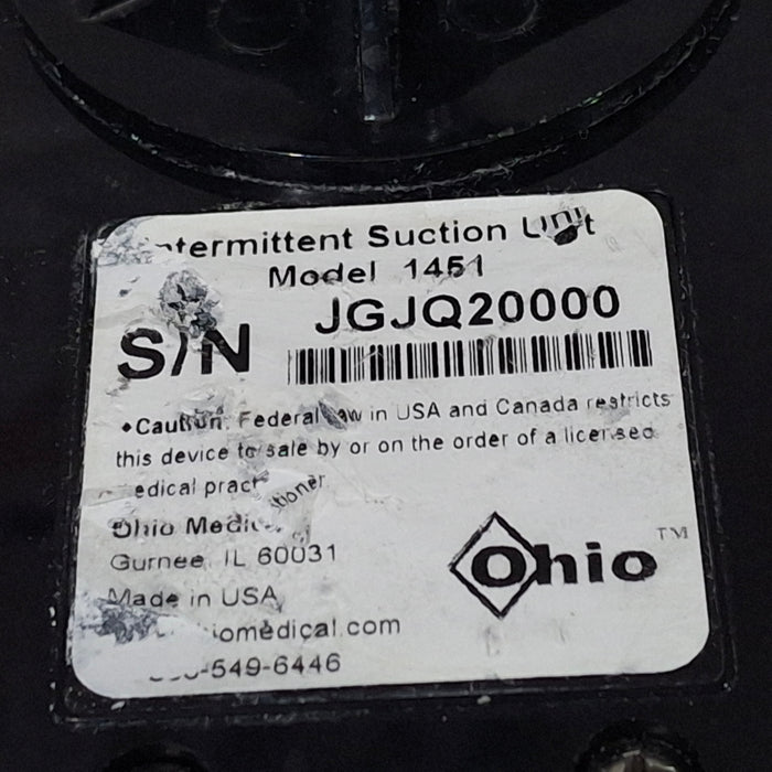 Ohio Medical Corporation 1451 Vacuum Regulator