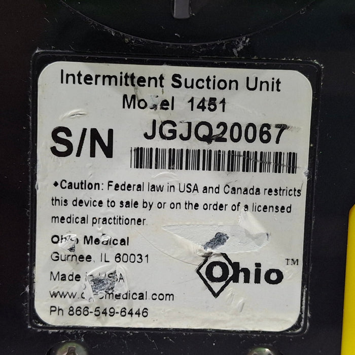 Ohio Medical Corporation 1451 Vacuum Regulator