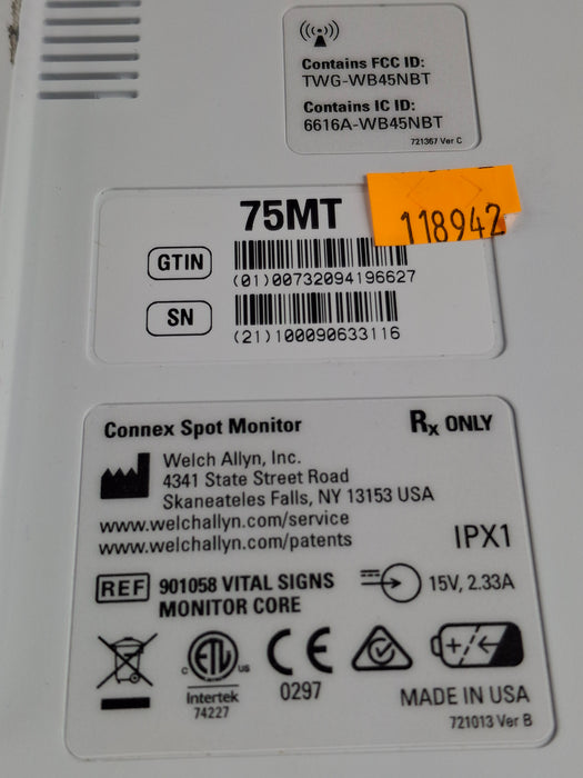 Welch Allyn Connex Spot 75MT Vital Signs Monitor