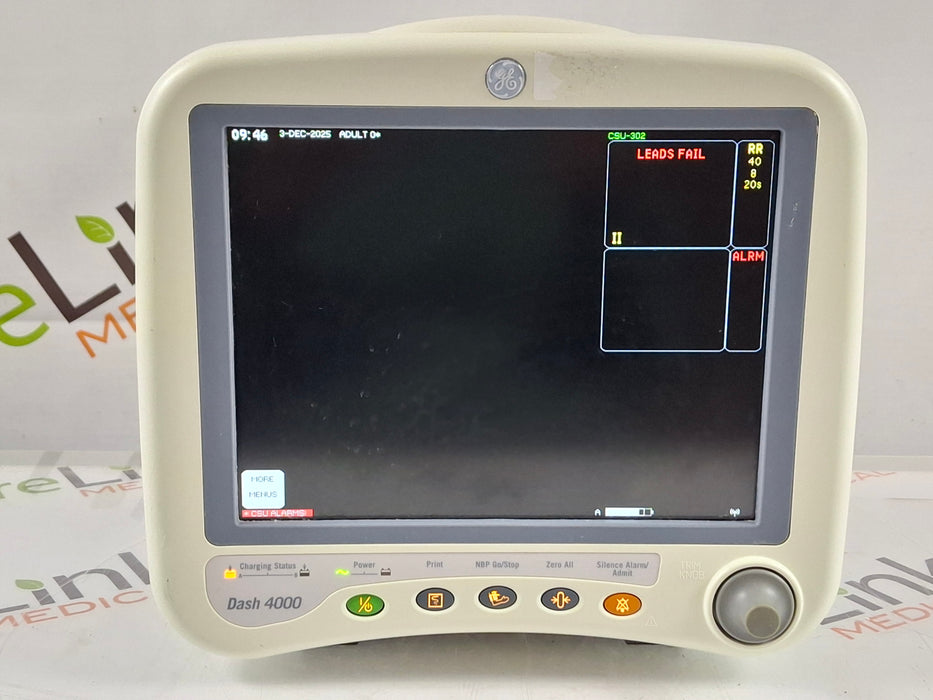 GE Healthcare Dash 4000 - GE/Nellcor SpO2 Patient Monitor