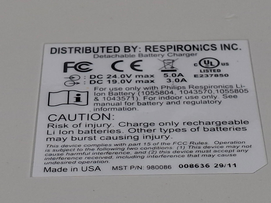 Philips Respironics 980086 Battery Charger