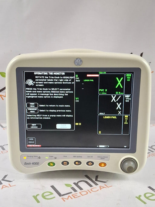 GE Healthcare GE Healthcare Dash 4000 - GE/Nellcor SpO2 Patient Monitor Patient Monitors reLink Online
