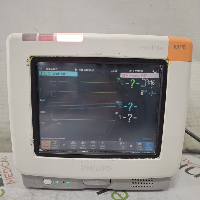 Philips Intellivue MP5 - ECG, OxiMax SpO2, NIBP Patient Monitor