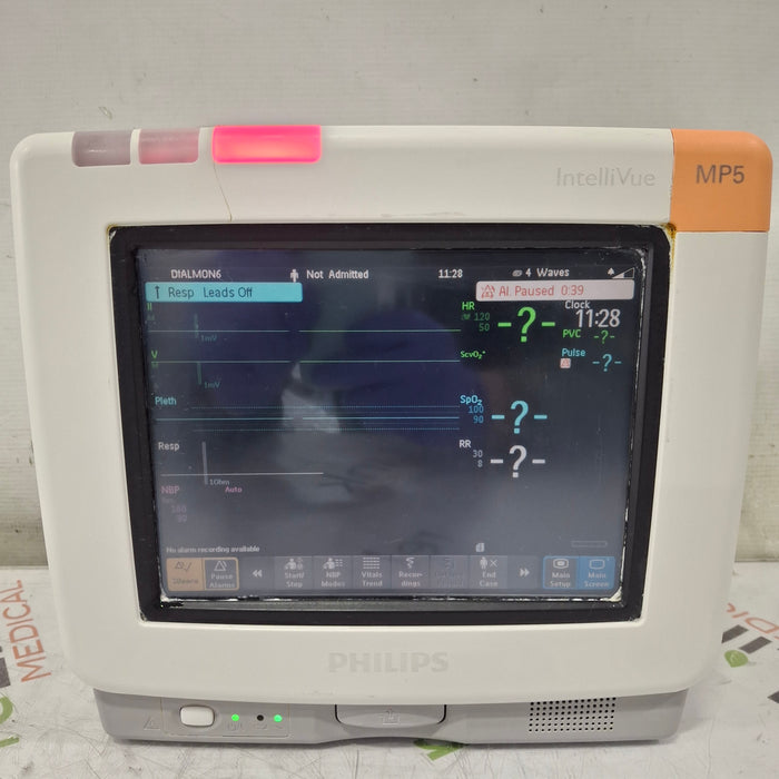 Philips Intellivue MP5 - ECG, OxiMax SpO2, NIBP Patient Monitor