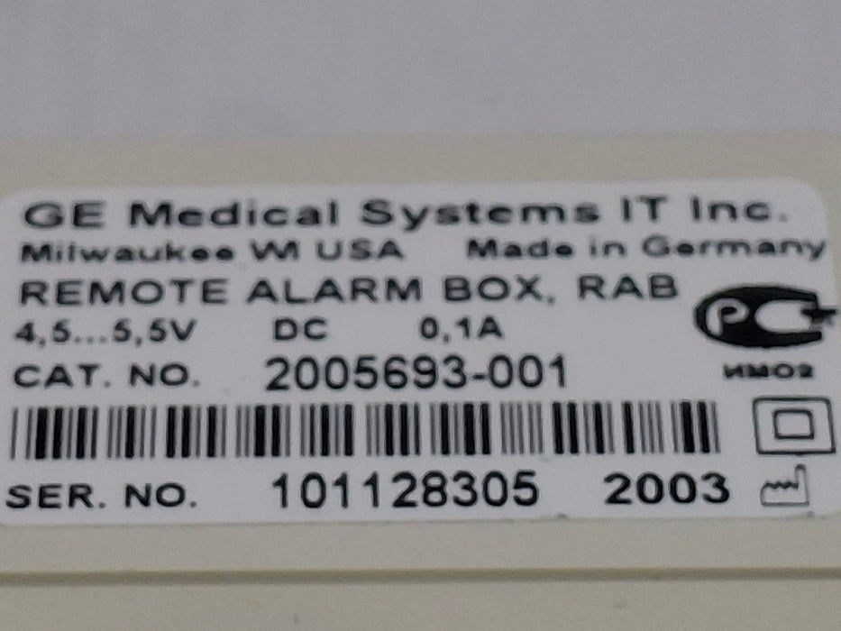 GE Healthcare 2005693-001 Remote Alarm Box