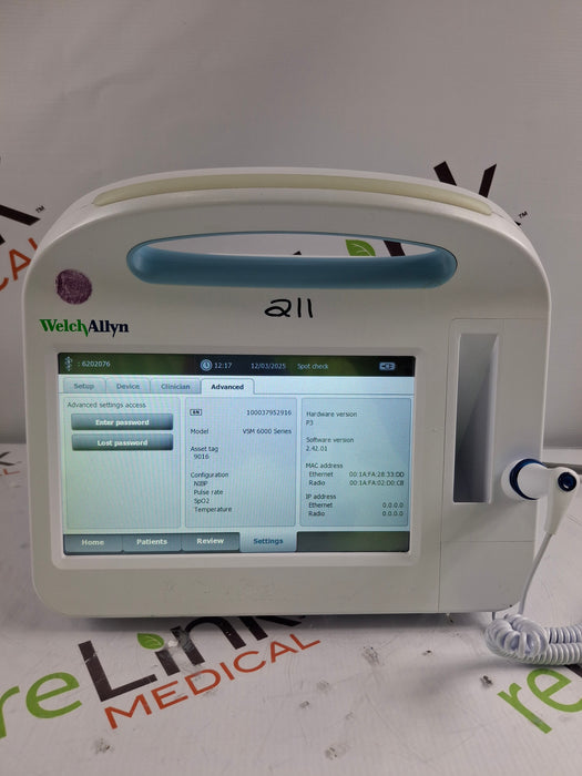 Welch Allyn Connex 6800 68MXTX - Masimo SpO2, SureTemp Vital Signs Monitor