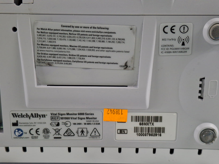Welch Allyn Connex 6800 68MXTX - Masimo SpO2, SureTemp Vital Signs Monitor