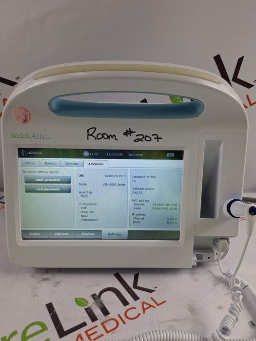 Welch Allyn Connex 6800 68MXTX - Masimo SpO2, SureTemp Vital Signs Monitor
