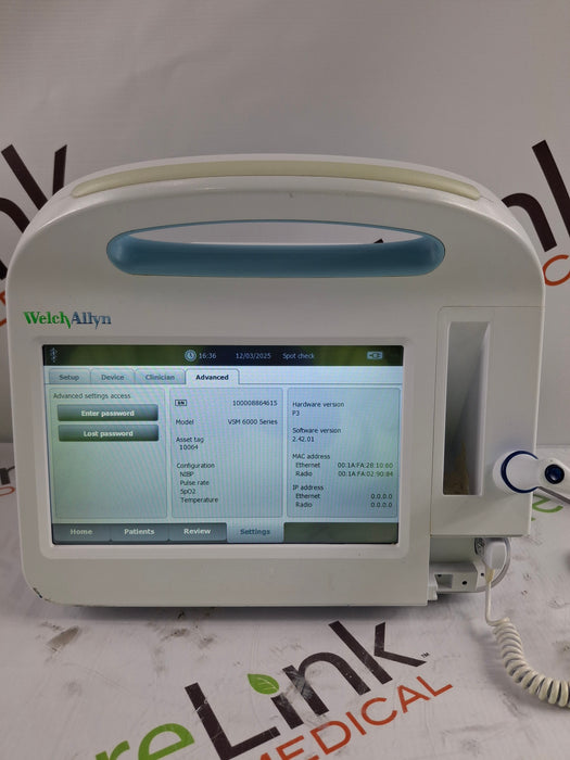 Welch Allyn Connex 6800 68MXTX - Masimo SpO2, SureTemp Vital Signs Monitor