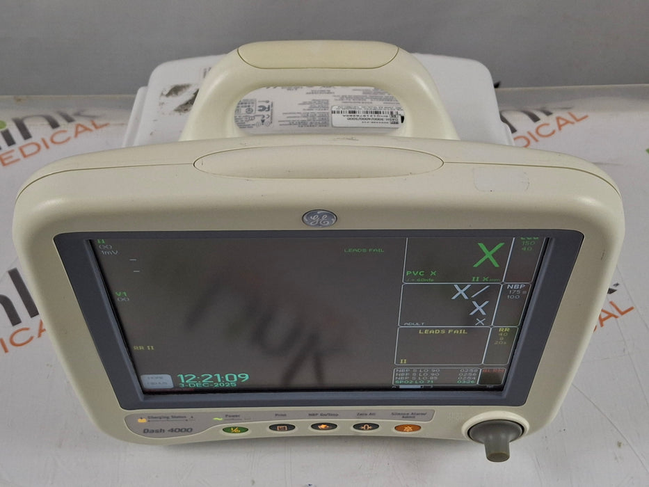 GE Healthcare Dash 4000 - GE/Nellcor SpO2 Patient Monitor