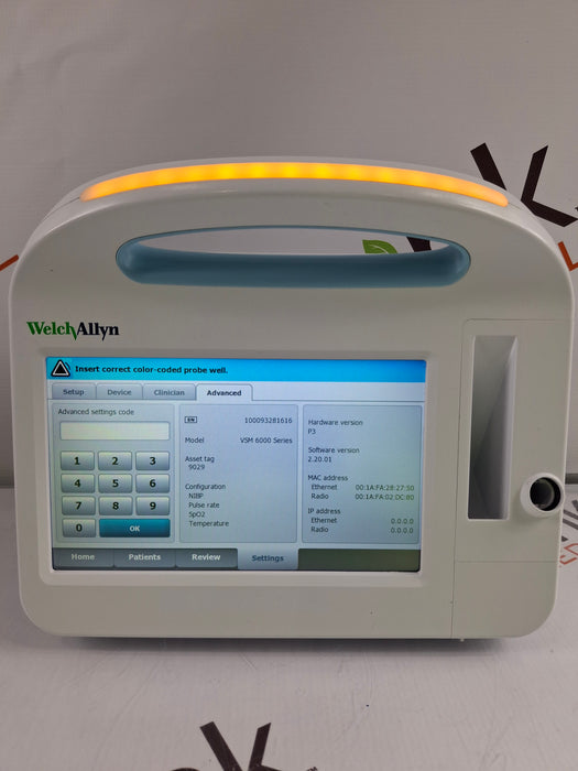 Welch Allyn Connex 6800 68MXTX - Masimo SpO2, SureTemp Vital Signs Monitor