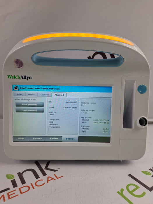 Welch Allyn Connex 6800 68MXTX - Masimo SpO2, SureTemp Vital Signs Monitor