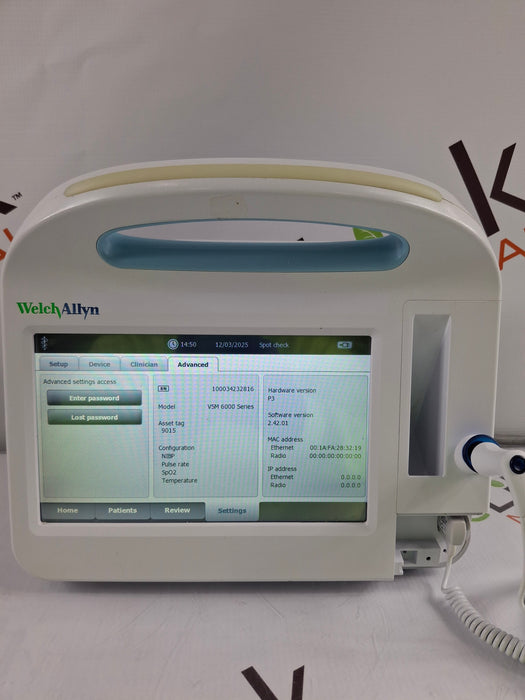 Welch Allyn Connex 6800 68MXTX - Masimo SpO2, SureTemp Vital Signs Monitor