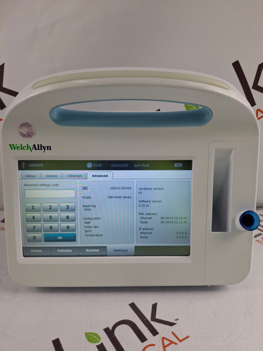 Welch Allyn Connex 6800 68MXTX - Masimo SpO2, SureTemp Vital Signs Monitor