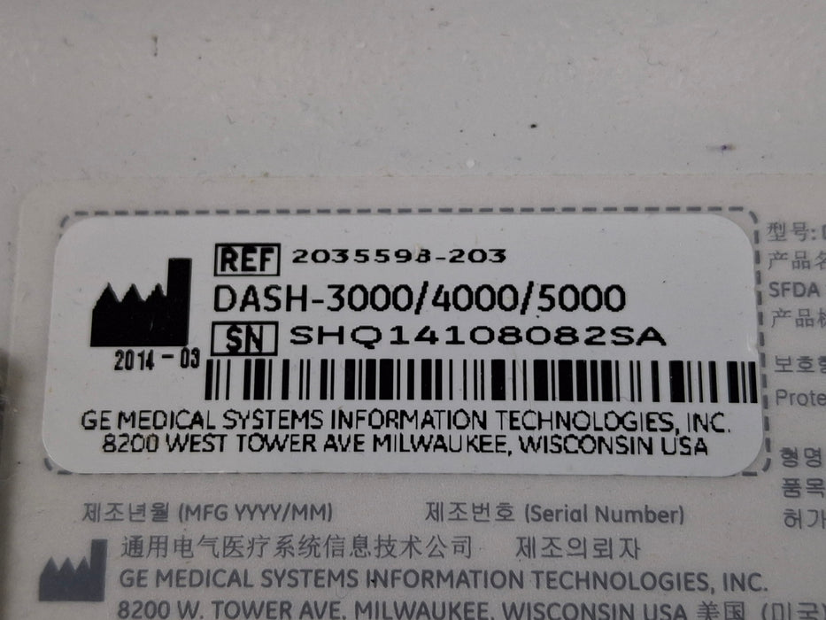 GE Healthcare Dash 4000 - GE/Nellcor SpO2 Patient Monitor