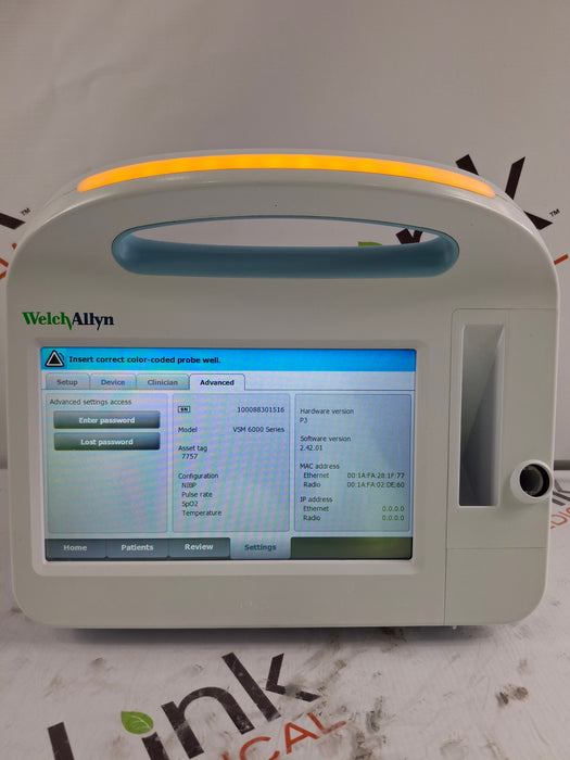 Welch Allyn Connex 6800 68MXTX - Masimo SpO2, SureTemp Vital Signs Monitor