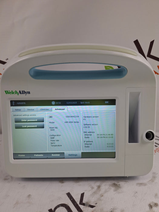 Welch Allyn Connex 6800 68MXTX - Masimo SpO2, SureTemp Vital Signs Monitor