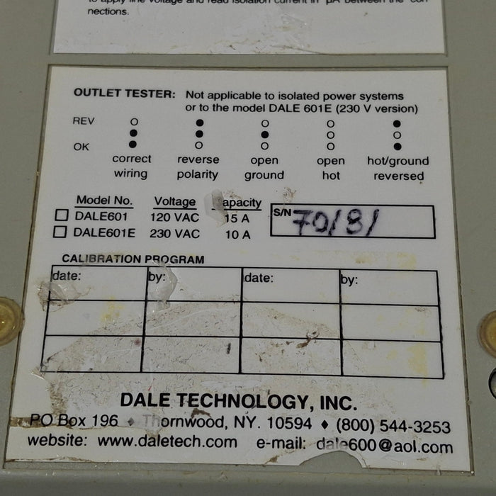 Dale Technology Dale 601 Safety Analyzer
