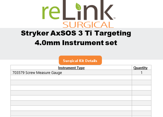 Stryker AxSOS 3 Ti Targeting 4.0mm Instruments