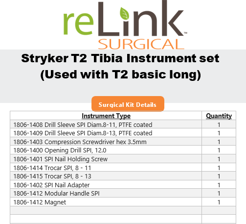Stryker T2 Tibia Instrument Set