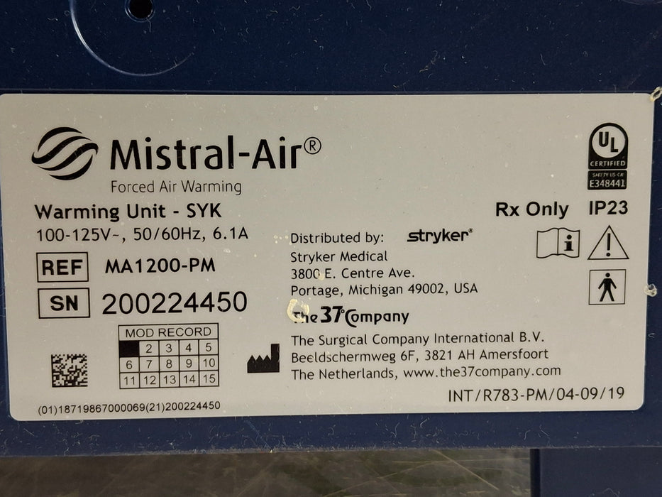 Stryker Mistral-Air Forced Air Warming System