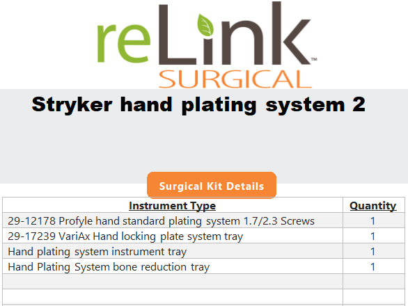 Stryker Hand Plating System