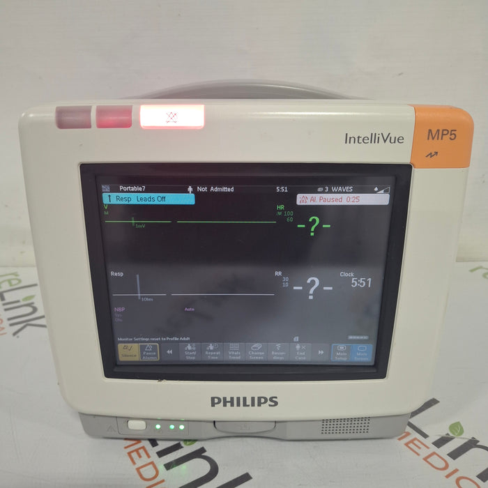 Philips Intellivue MP5 - ECG, Fast SpO2, NIBP Patient Monitor