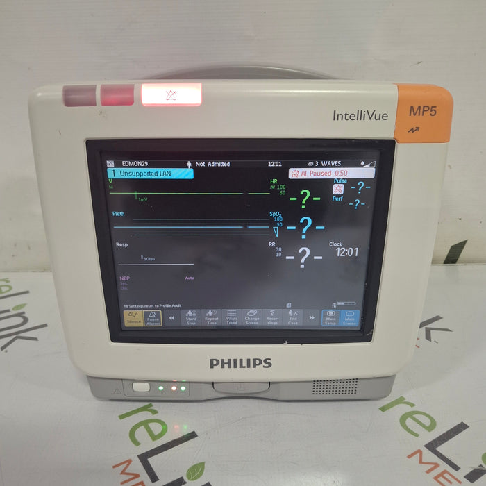 Philips Intellivue MP5 - ECG, Fast SpO2, NIBP Patient Monitor
