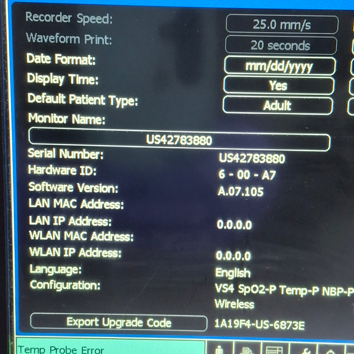 Philips SureSigns VS4 Vital Signs Monitor