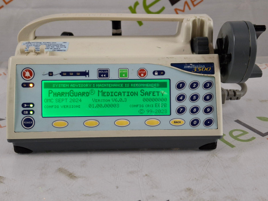 Smiths Medical Medfusion 3500 Version 6 Syringe Infusion Pump