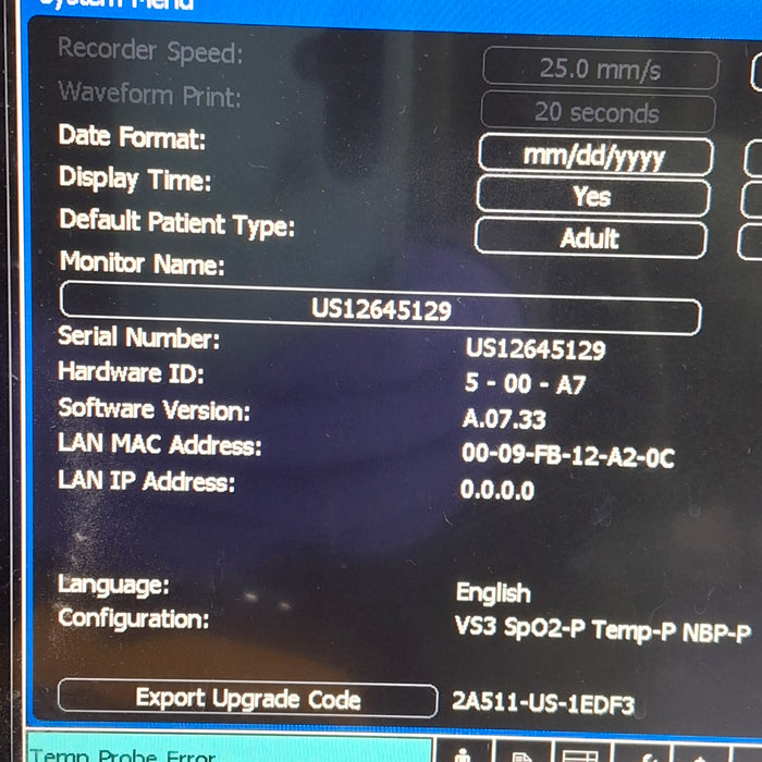 Philips Suresigns VS3 Vital Signs Monitor