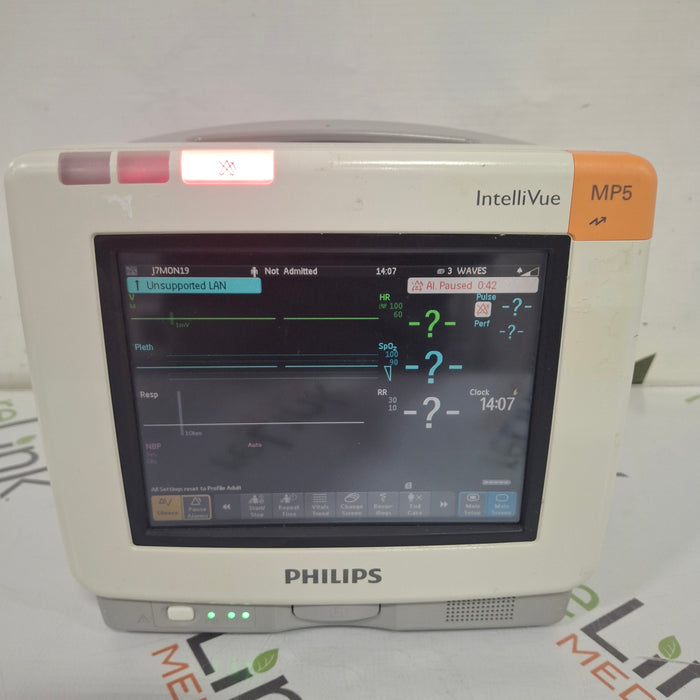 Philips Intellivue MP5 - ECG, Fast SpO2, NIBP, CO2 Patient Monitor