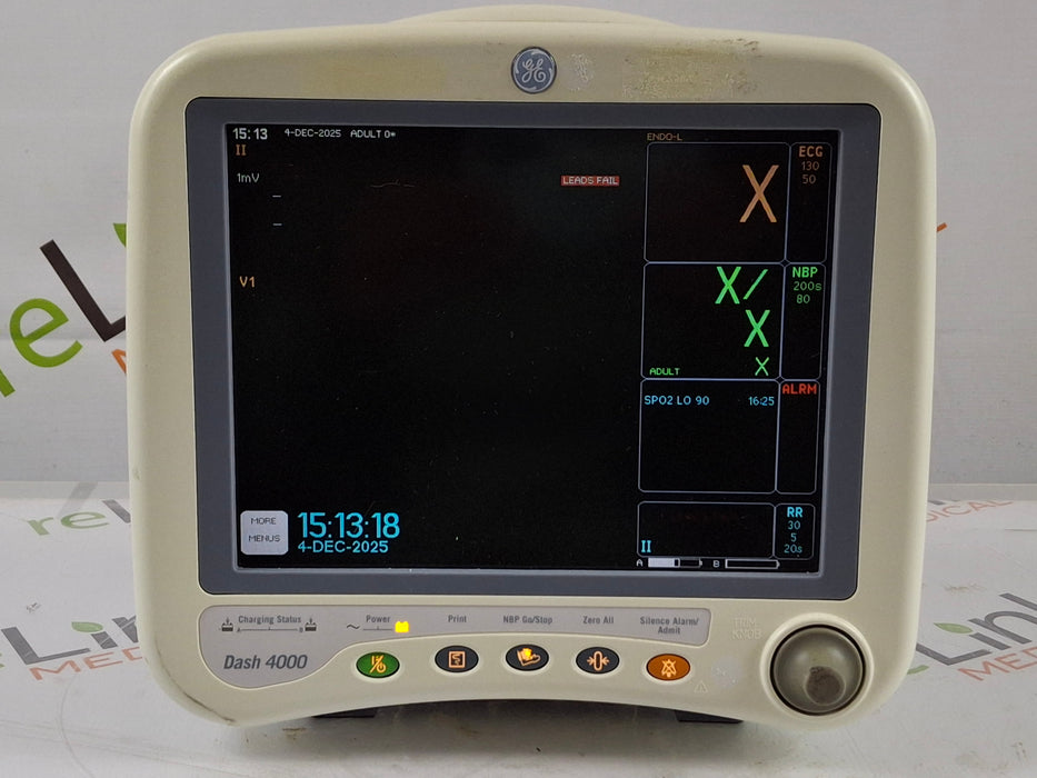 GE Healthcare Dash 3000 - GE/Nellcor SpO2 Patient Monitor