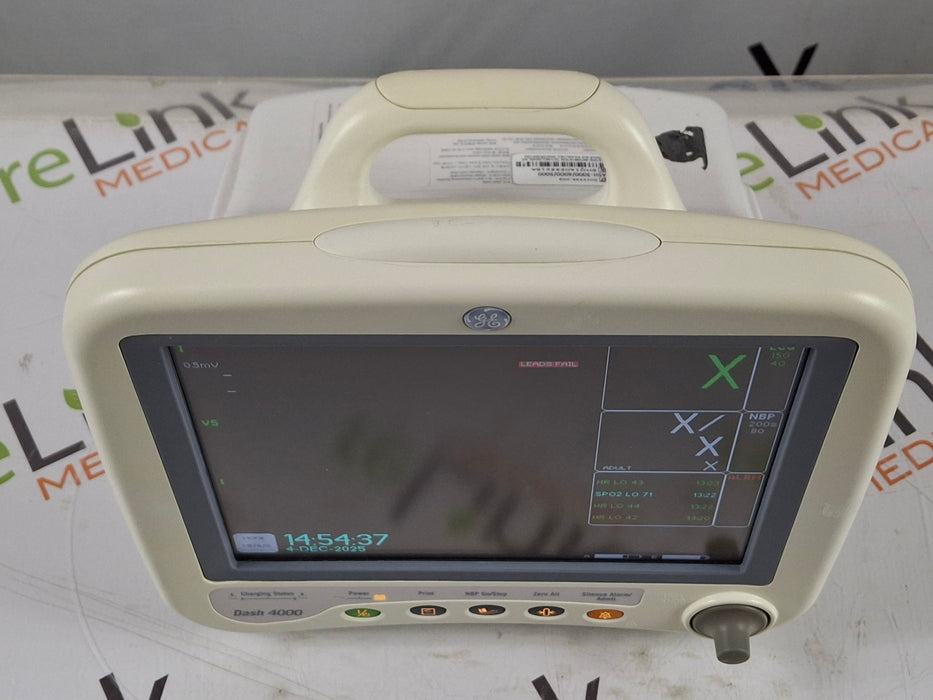 GE Healthcare Dash 4000 - GE/Nellcor SpO2 Patient Monitor