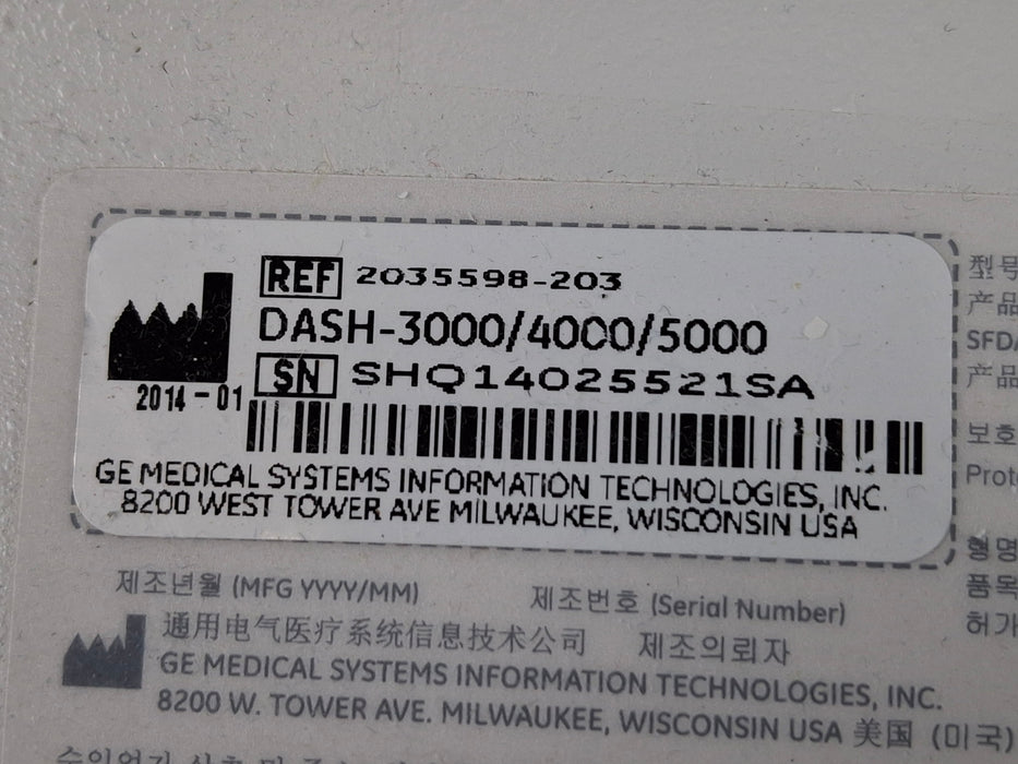 GE Healthcare Dash 4000 - GE/Nellcor SpO2 Patient Monitor