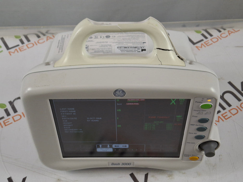 GE Healthcare Dash 3000 - GE/Nellcor SpO2 Patient Monitor
