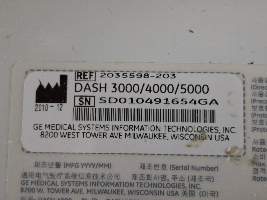 GE Healthcare Dash 4000 - GE/Nellcor SpO2 Patient Monitor
